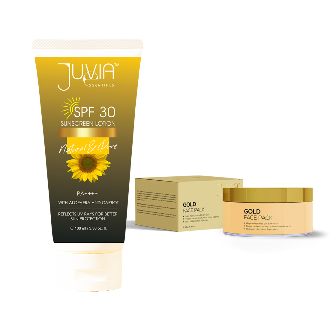 Sunscreen Lotion spf-30 100 ml & Gold Face Pack 200-g | Skin Care Combo